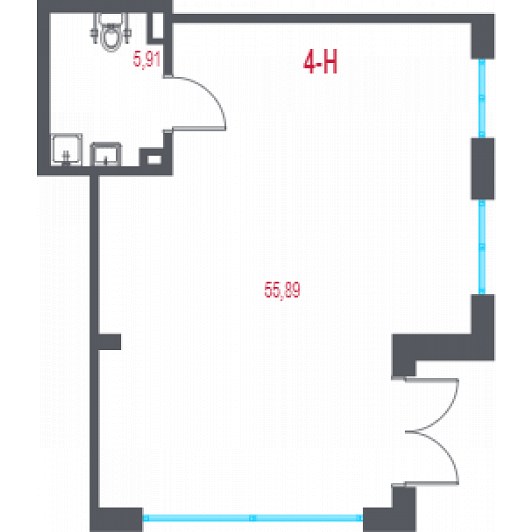 Помещение 61,80 м²