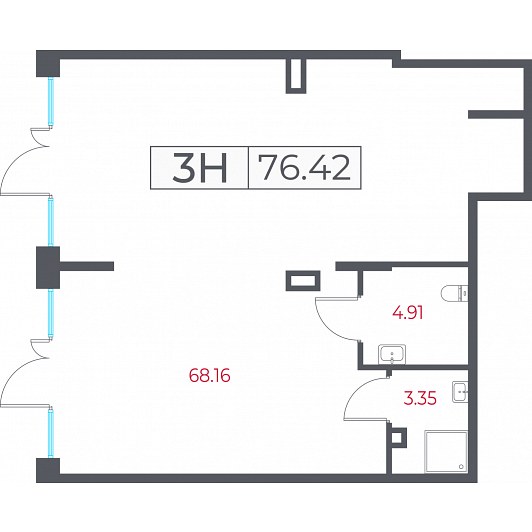 Помещение 76,42 м²