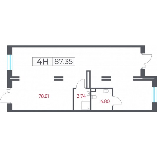 Помещение 87,35 м²