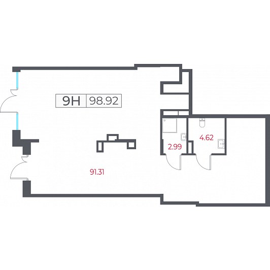 Помещение 98,92 м²